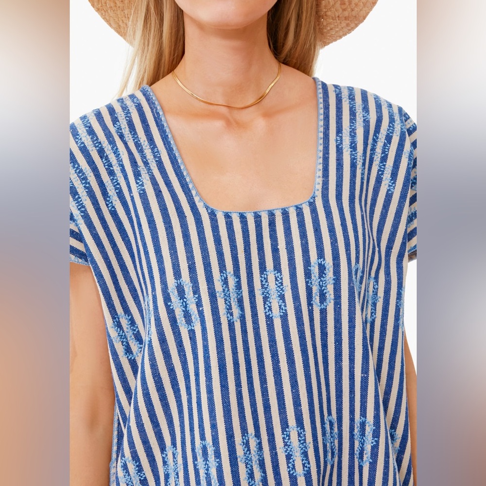 Tuckernuck Blue and White Striped Kaftan - Picture 4 of 12